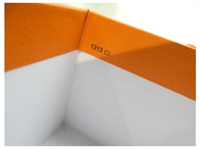 large Hermès box for Hermès handbag model Birkin 30 number 1313 Orange - view 4