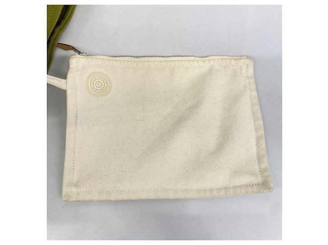Borsa Hermès Cannes MM in tela khaki Cachi - vista 13