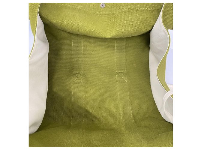 Borsa Hermès Cannes MM in tela khaki Cachi - vista 4