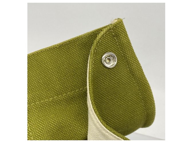 Borsa Hermès Cannes MM in tela khaki Cachi - vista 8