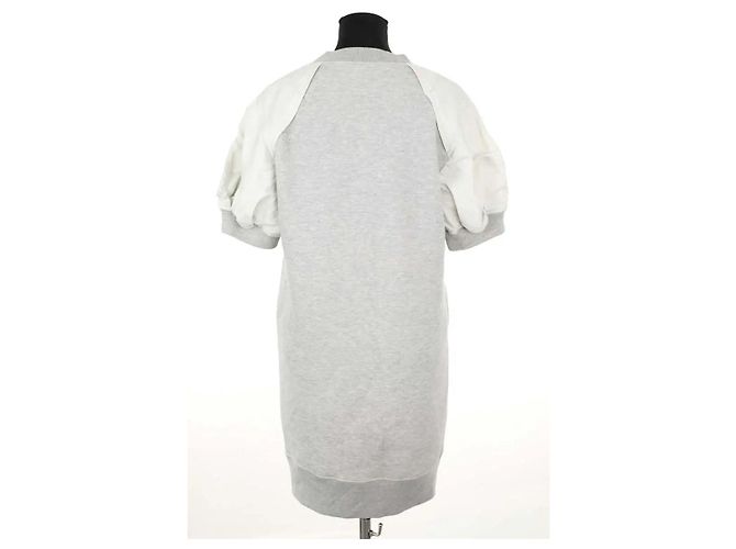 Sacai Vestido de algodón gris - vista 4
