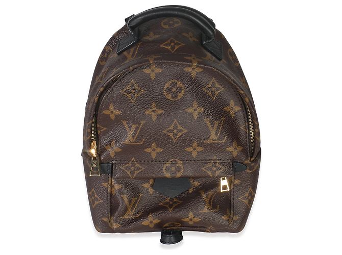 Mini Palm Springs in tela Monogram Louis Vuitton Marrone Nero - vista 7