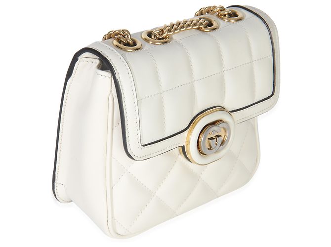 Bolsa mini Deco em couro de bezerro acolchoado branco Gucci - vista 4