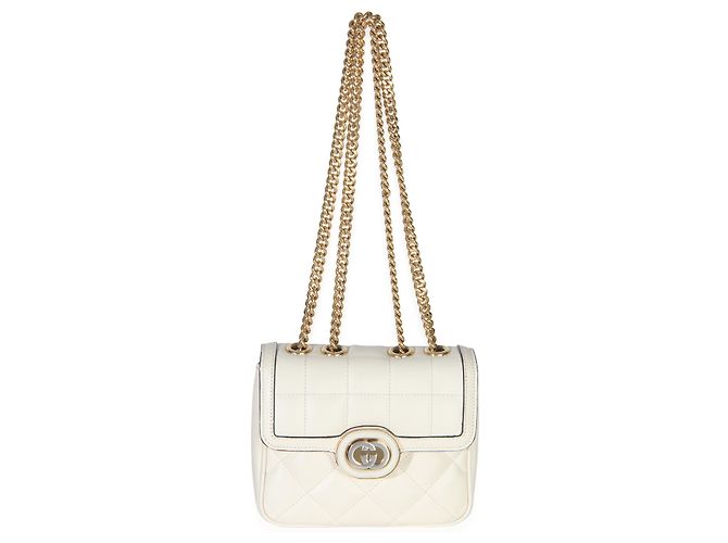 Bolsa mini Deco em couro de bezerro acolchoado branco Gucci - vista 5