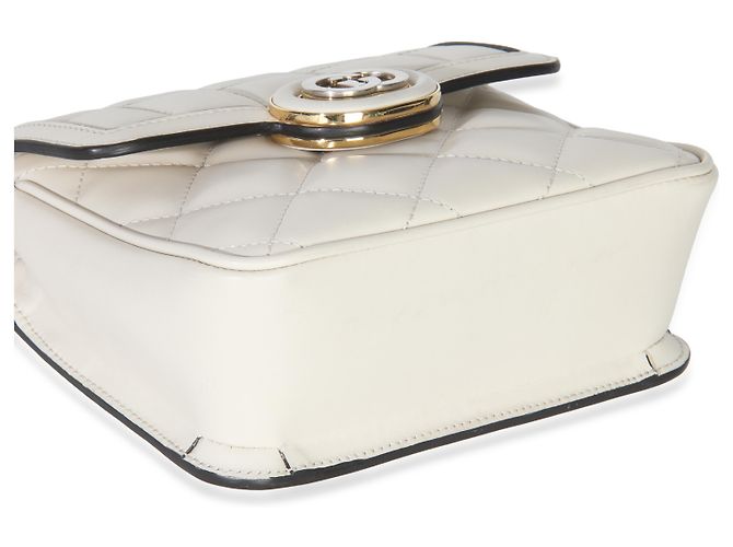 Bolsa mini Deco em couro de bezerro acolchoado branco Gucci - vista 7