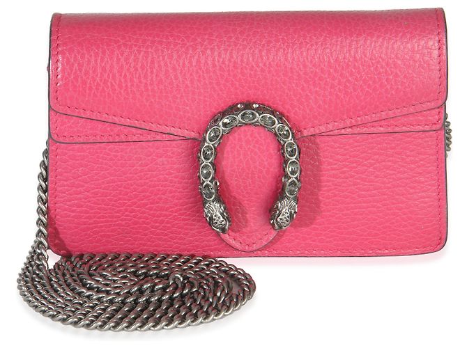 Gucci Pink Dollar Pelle di Vitello Cristallo Super Mini Dionysus Flap Rosa - vista 8