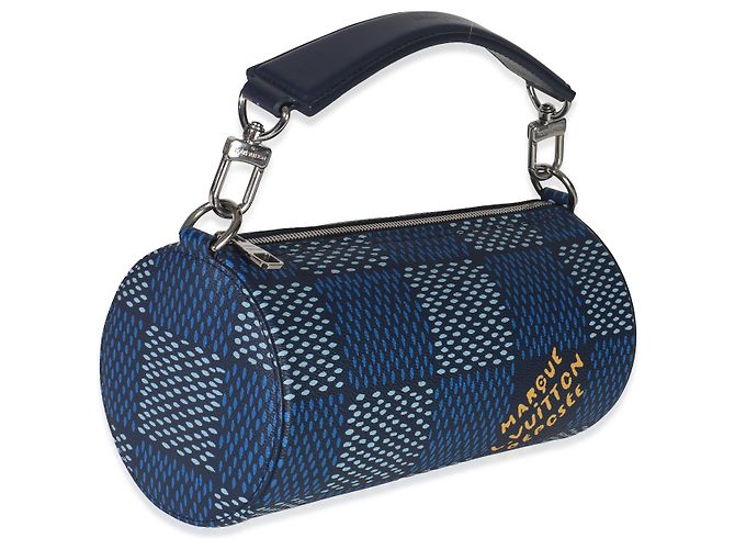 Polochon PM in tela Damier Heritage di Louis Vuitton Blu - vista 4