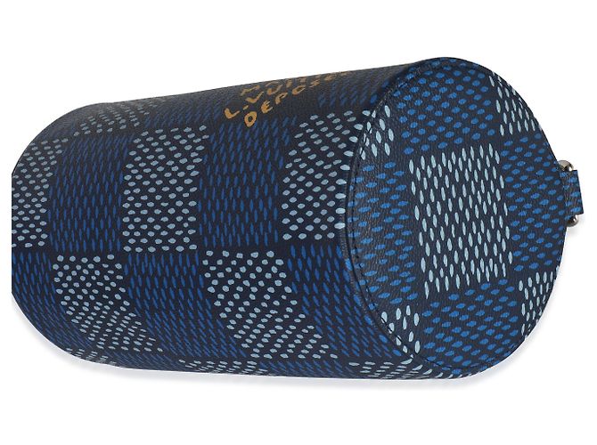 Polochon PM in tela Damier Heritage di Louis Vuitton Blu - vista 6