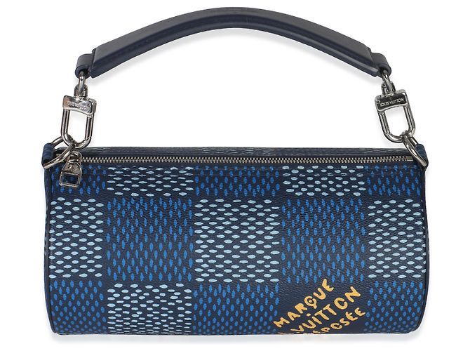 Polochon PM in tela Damier Heritage di Louis Vuitton Blu - vista 8