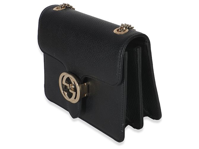 Borsa Small Interlocking G in pelle di vitello nera Gucci Nero - vista 3