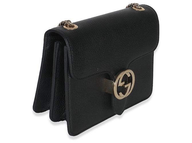 Borsa Small Interlocking G in pelle di vitello nera Gucci Nero - vista 4