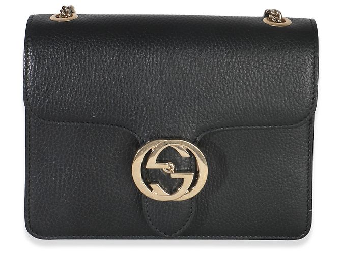 Borsa Small Interlocking G in pelle di vitello nera Gucci Nero - vista 8