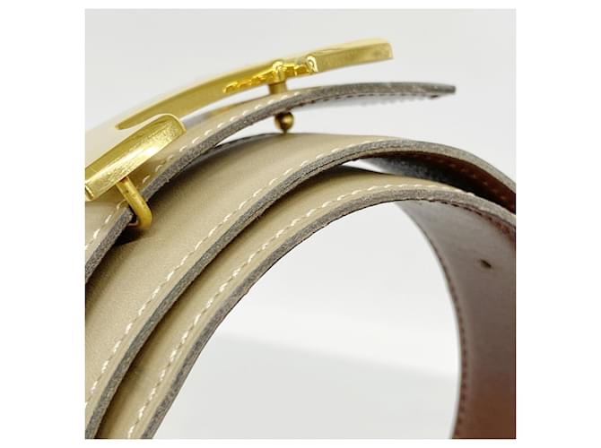 Cinturón Constance Hermès Castaño Beige - vista 6