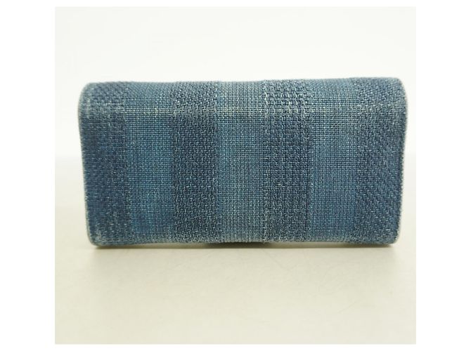 Chanel Deauville Nylon Canvas Langbörse Marineblau - Ansicht 11