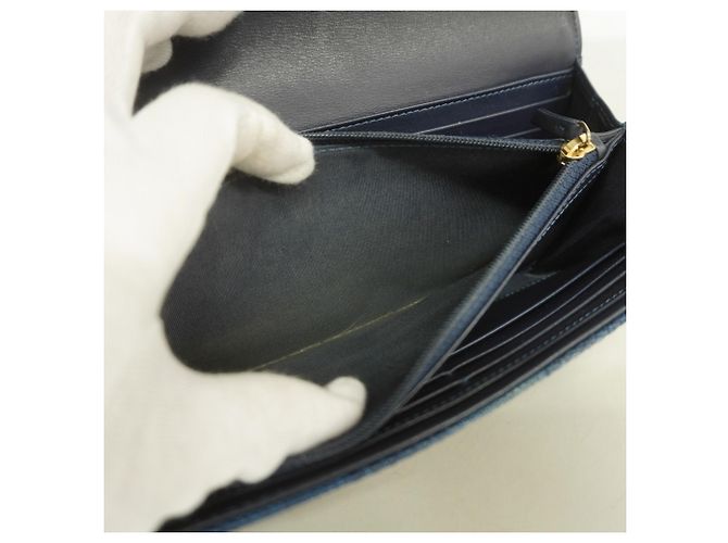 Chanel Deauville Nylon Canvas Langbörse Marineblau - Ansicht 5