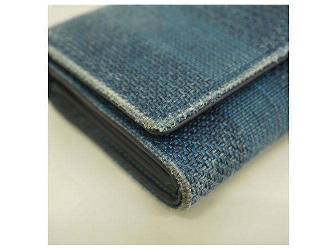 Chanel Deauville Nylon Canvas Langbörse Marineblau - Ansicht 6