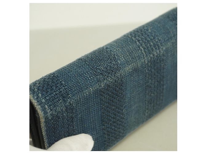 Chanel Deauville Nylon Canvas Langbörse Marineblau - Ansicht 9