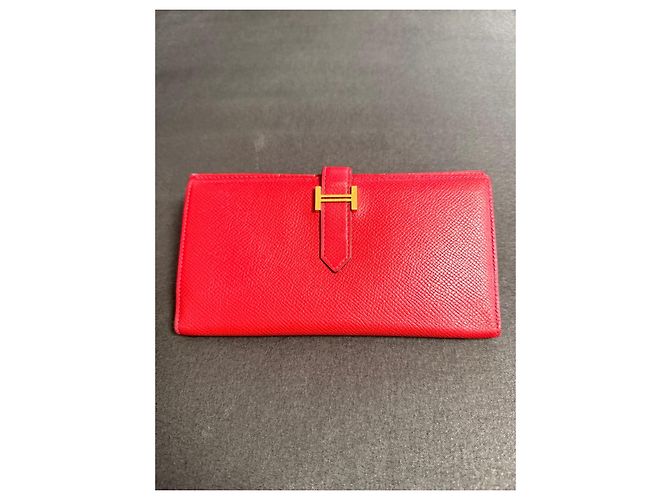 Cartera Larga Béarn de Hermès - Roja - vista 2