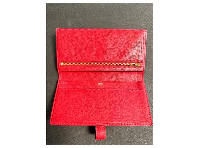 Cartera Larga Béarn de Hermès - Roja - vista 3