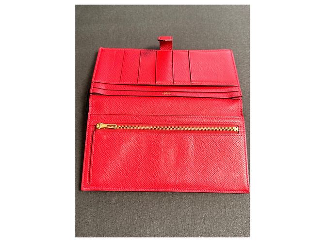 Cartera Larga Béarn de Hermès - Roja - vista 5