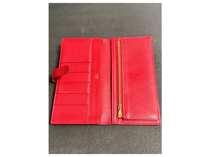 Cartera Larga Béarn de Hermès - Roja - vista 6