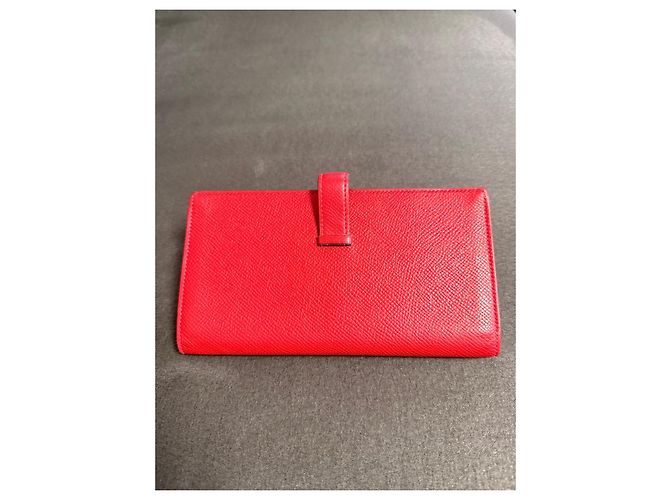 Cartera Larga Béarn de Hermès - Roja - vista 7