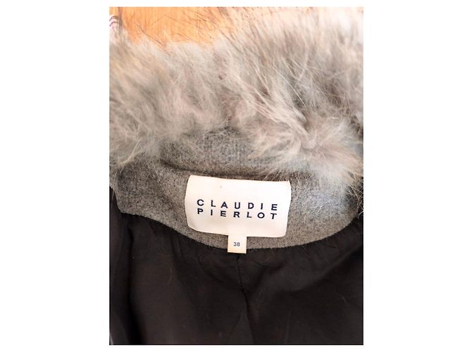 Claudie Pierlot Abrigo gris con cuello de piel - vista 6