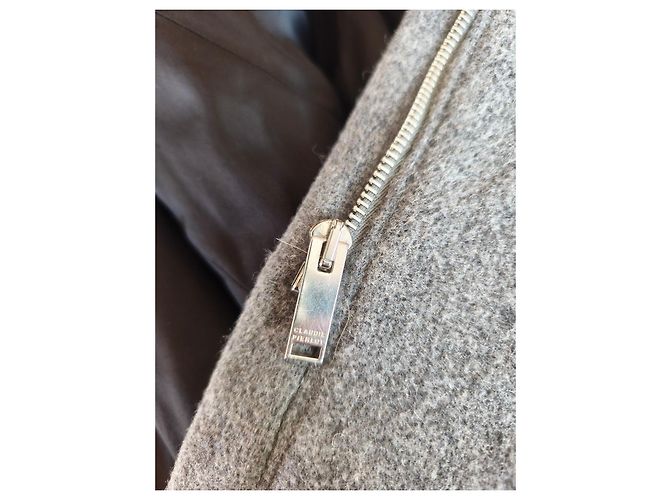 Claudie Pierlot Abrigo gris con cuello de piel - vista 8