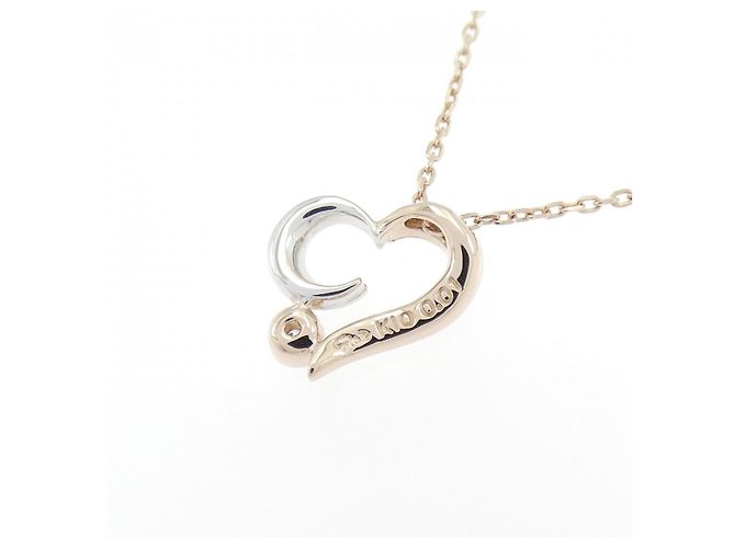 Autre Marque Collana Cuore in Oro K10 e Diamante Star Jewelry Rosa Bianco - vista 4