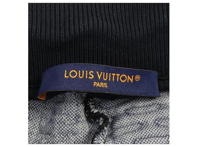 Pantaloni corti in cotone trapuntato Damier Louis Vuitton Blu Blu navy - vista 4