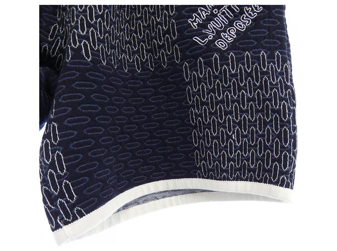 Pantaloni corti in cotone trapuntato Damier Louis Vuitton Blu Blu navy - vista 5