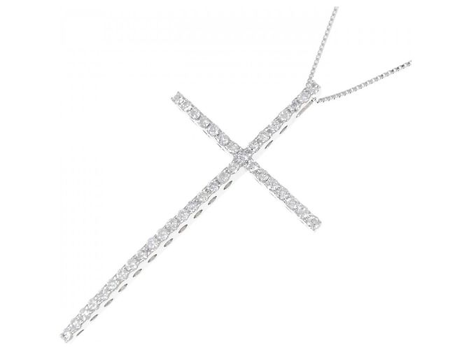 Autre Marque Collana con croce di diamante in oro bianco Au750 Argento - vista 3