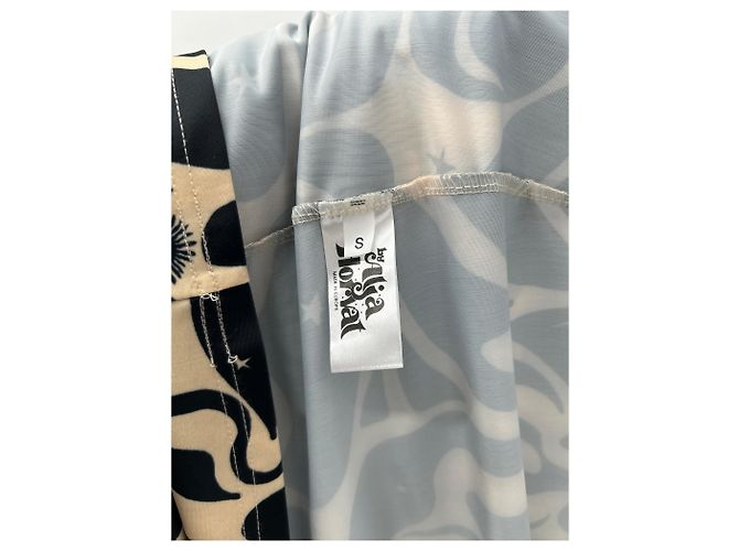Autre Marque Langes Kleid mit schwarz-beigen Mustern - Ansicht 7