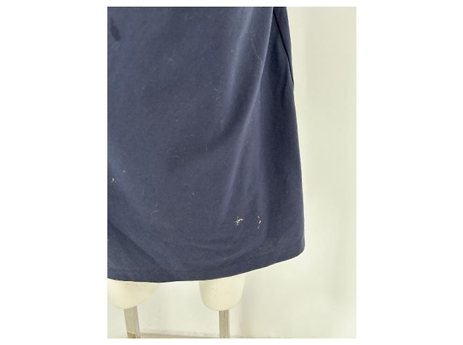 Vestido drapeado de algodón azul marino Frame Denim S - vista 5