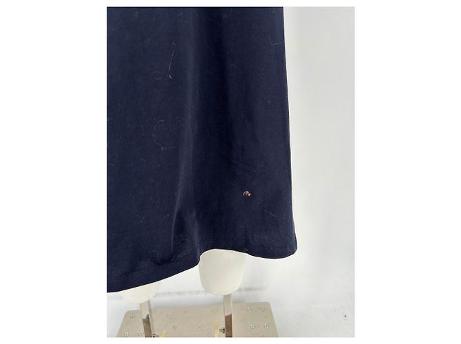 Vestido drapeado de algodón azul marino Frame Denim S - vista 6