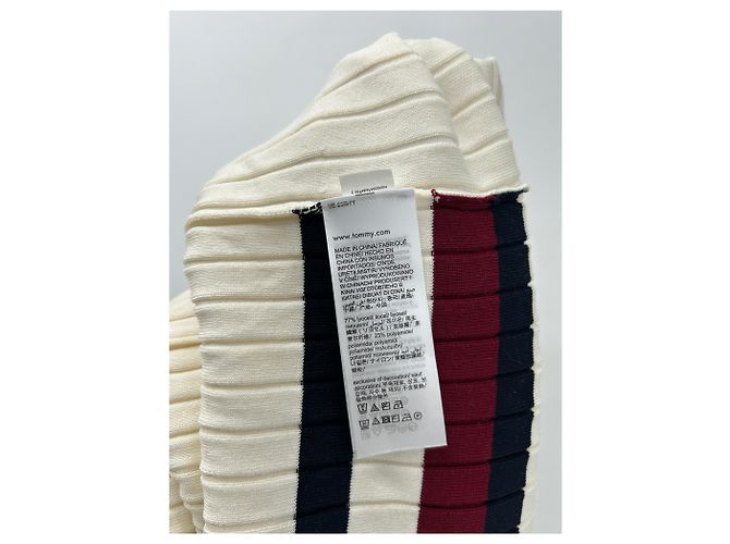 Tommy Hilfiger Cremfarbene gerippte Maxikleid Beige - Ansicht 6