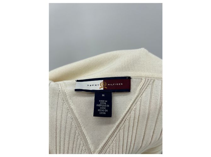 Tommy Hilfiger Cremfarbene gerippte Maxikleid Beige - Ansicht 7