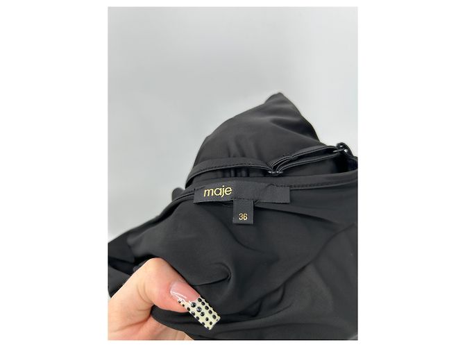 Maje schwarzes Polyester Kleid Größe 36 - Ansicht 6