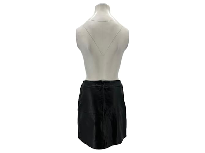 Falda de cuero negra Eric Bompard Negro - vista 2