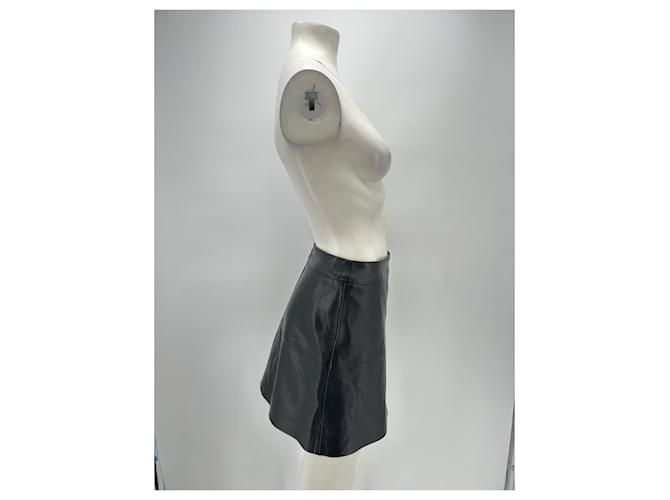 Falda de cuero negra Eric Bompard Negro - vista 3