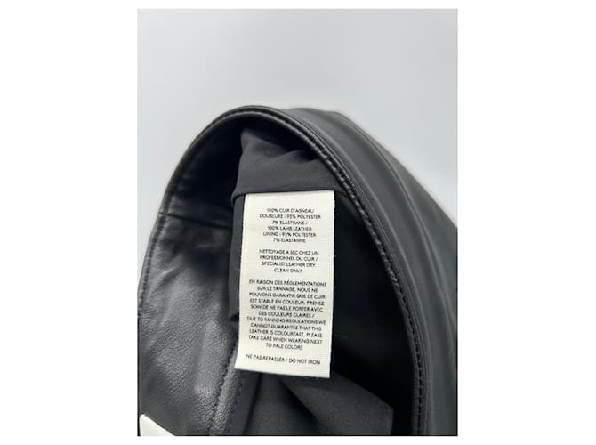 Falda de cuero negra Eric Bompard Negro - vista 5