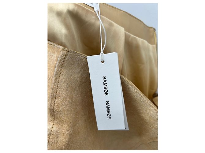 Samsoe & Samsoe Mini saia de pele de potro camel Camelo - vista 5