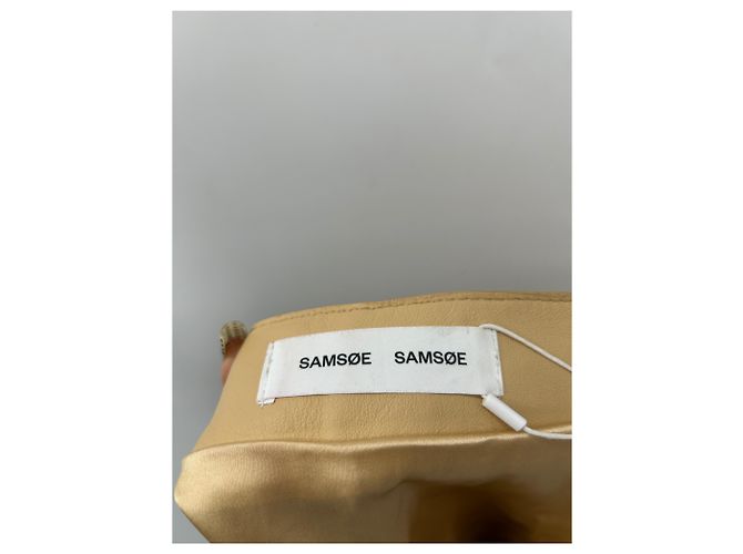 Samsoe & Samsoe Mini saia de pele de potro camel Camelo - vista 6