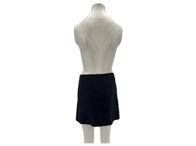 Anine Bing Mini falda negra de lino Negro - vista 2