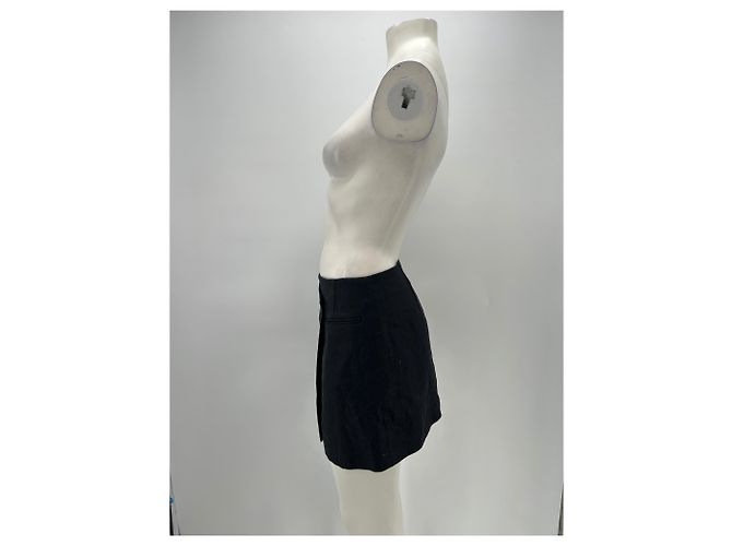 Anine Bing Mini falda negra de lino Negro - vista 4