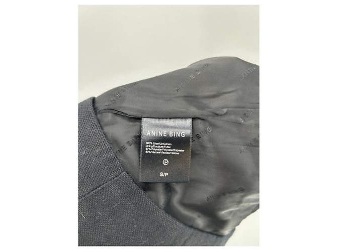 Anine Bing Mini falda negra de lino Negro - vista 6