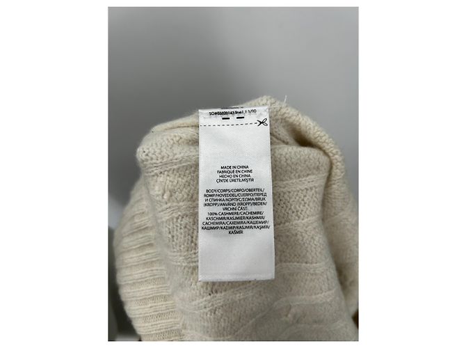 Polo Ralph Lauren Maglione a maglia intrecciata bianco in cashmere - vista 5