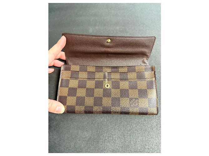 Cartera Sarah Louis Vuitton Damier Ebene Castaño - vista 4
