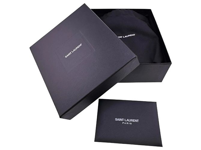 Billetera tri-fold V-Stitch gris Saint Laurent Castaño - vista 12