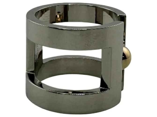 H Perle Schalring von Hermès Silber Golden - Ansicht 2